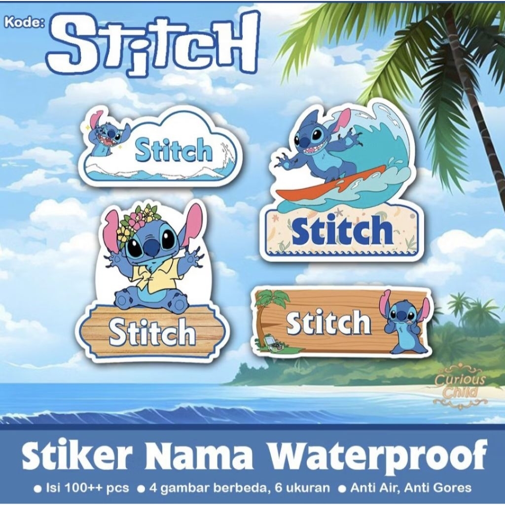 

Stiker Nama Waterproof MIX DINO Sticker Buku