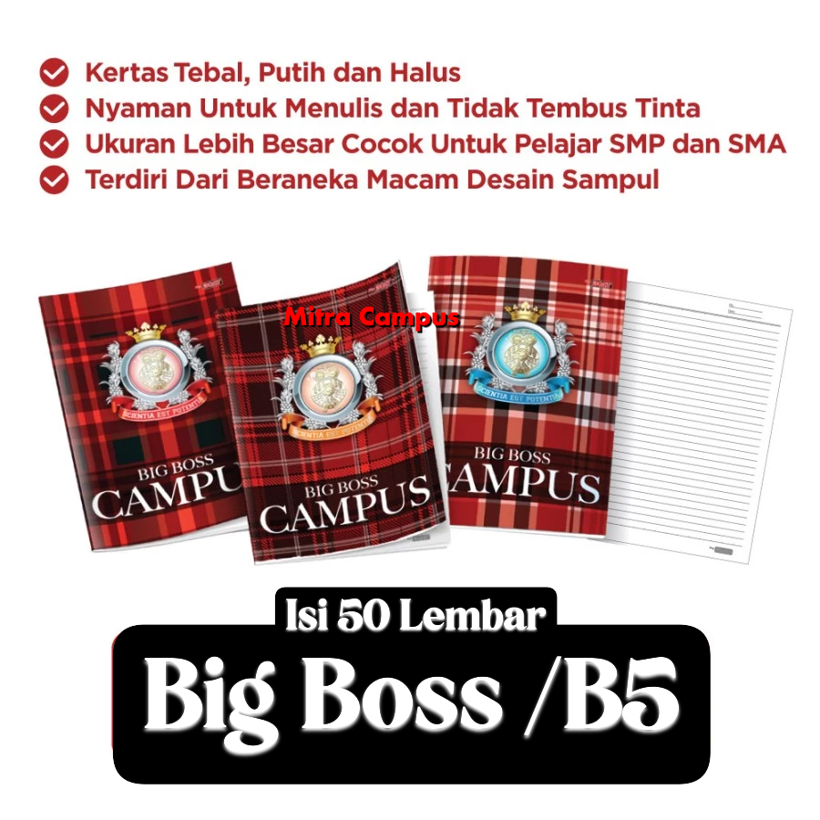 Big Boss Campus 50 lembar/Buku Tulis Big boss 50 lembar/Buku big boss