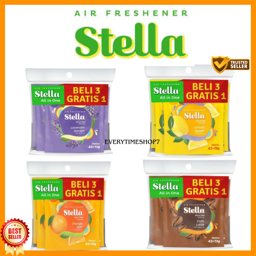 (BELI 3 GRATIS 1) STELLA All In One Gantung 42g+13g – Pengharum Ruangan Praktis | Aroma Segar Tahan 