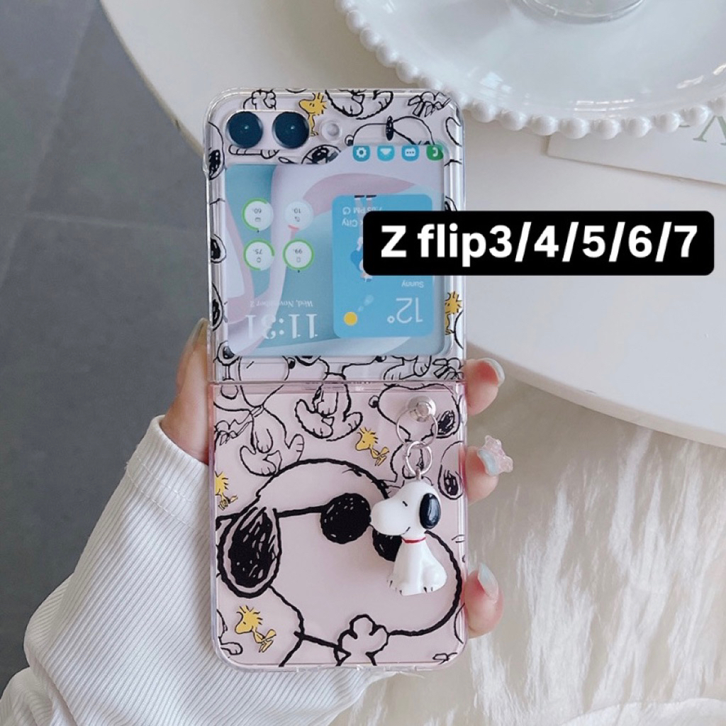 READY snoopy charlie pendant casing case samsung galaxy z flip 7 / z flip 6 / z flip 5 / z flip 4 / 
