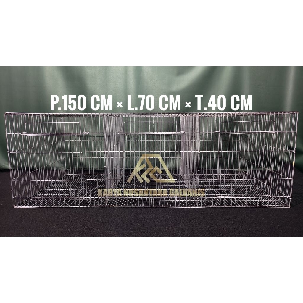 KANDANG BOX GALVANIS P.150 CM × L.70 CM × T.40 CM KELINCI DOC AYAM DOD BEBEK BURUNG DARA