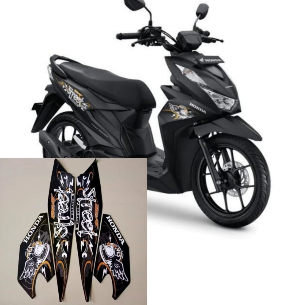 Stiker Striping Lis Body Motor Beat Street 2021 Hitam