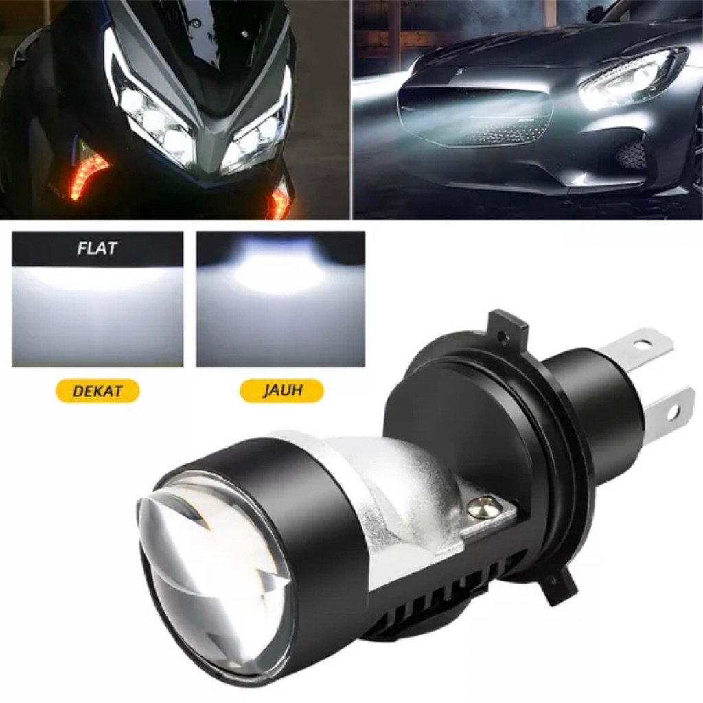 bolamp lampu H4 mini proji pemasangan mudah cahaya terang