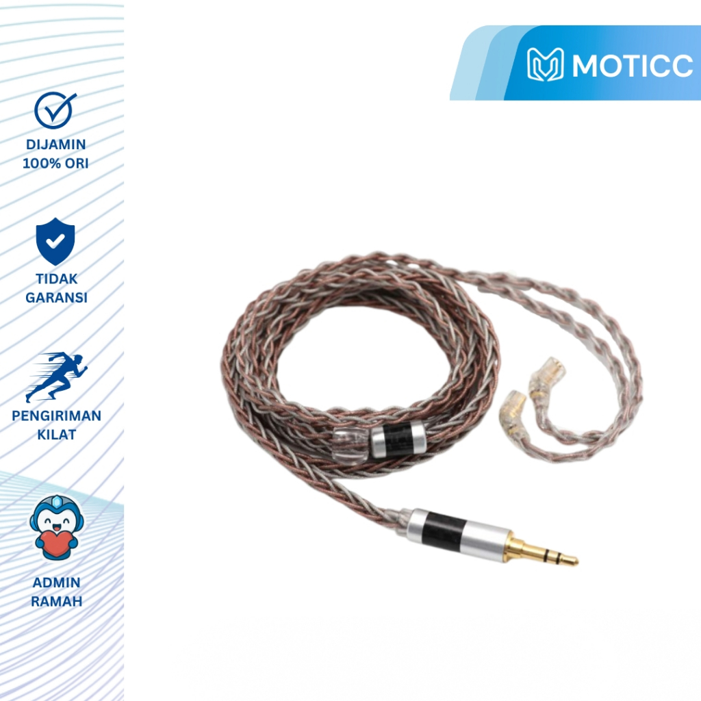 TRIPOWIN C8 Upgrade Cable Mic 8 Core Silver Copper Foil Braided Kabel