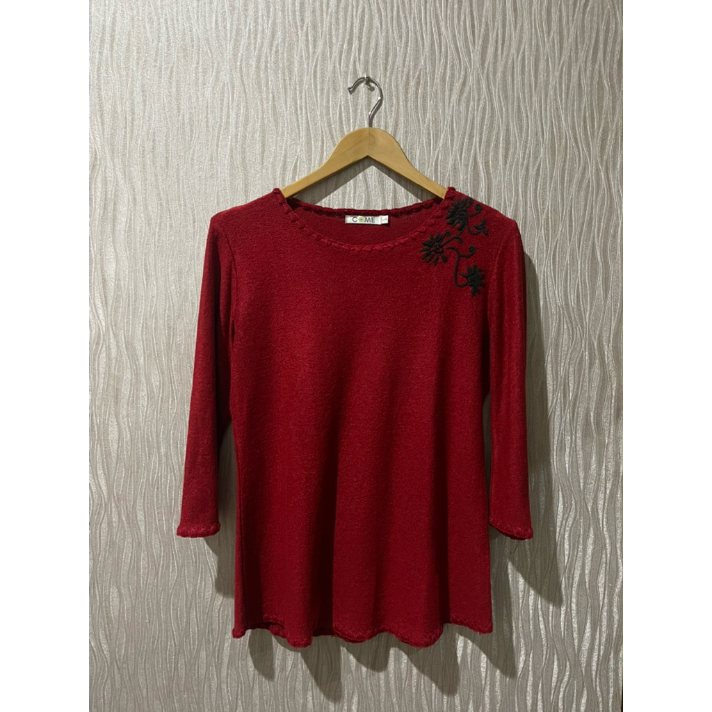 COME Tunic rajut Maroon