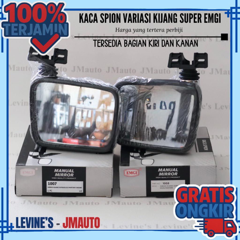 kaca spion variasi kijang super warna chrome / kaca spion varasi phanter kotak / spion kijang super 