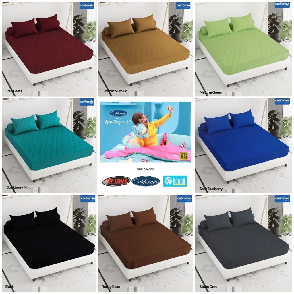 CALIFORNIA - Sprei Quilted Ukuran King 180x200 Sprei Dacron California