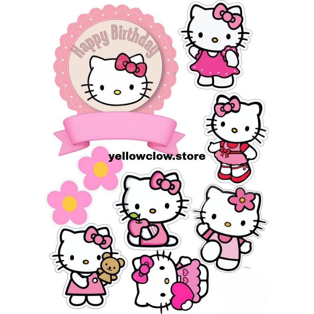 Topper Hello Kitty/Topper Custom Nama Hello Kitty