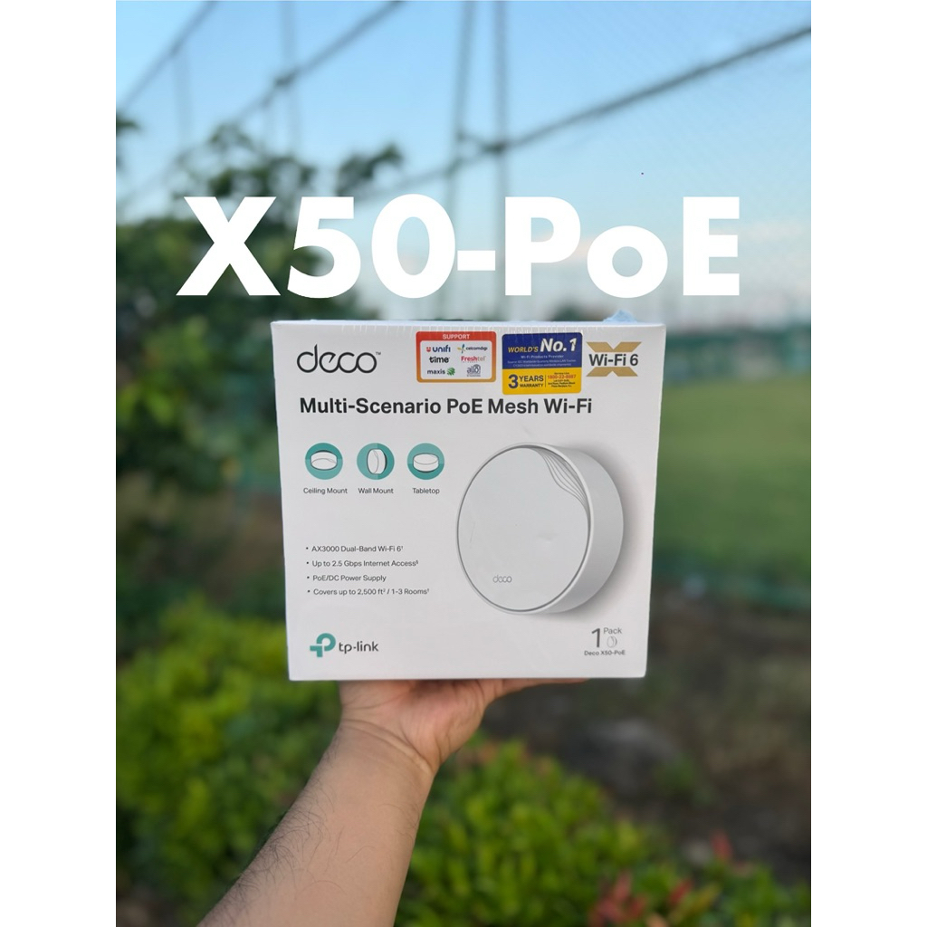 TP LINK Deco X50-PoE  AX3000 Whole Home Mesh WiFi 6 System with PoE (1,2,3 pack)