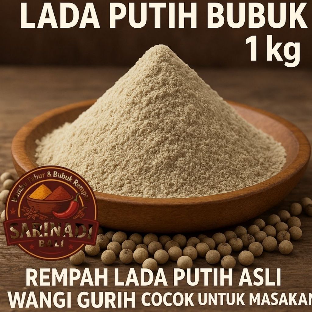 

Lada Putih Bubuk 1kg Rempah Lada Putih Asli Wangi Gurih Cocok untuk Masakan