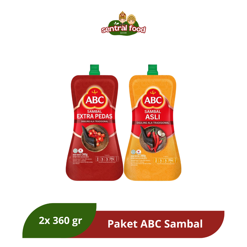 

ABC Saus Sambal Extra Pedas 380gr + ABC Saus Sambal Asli Pouch 380 gr