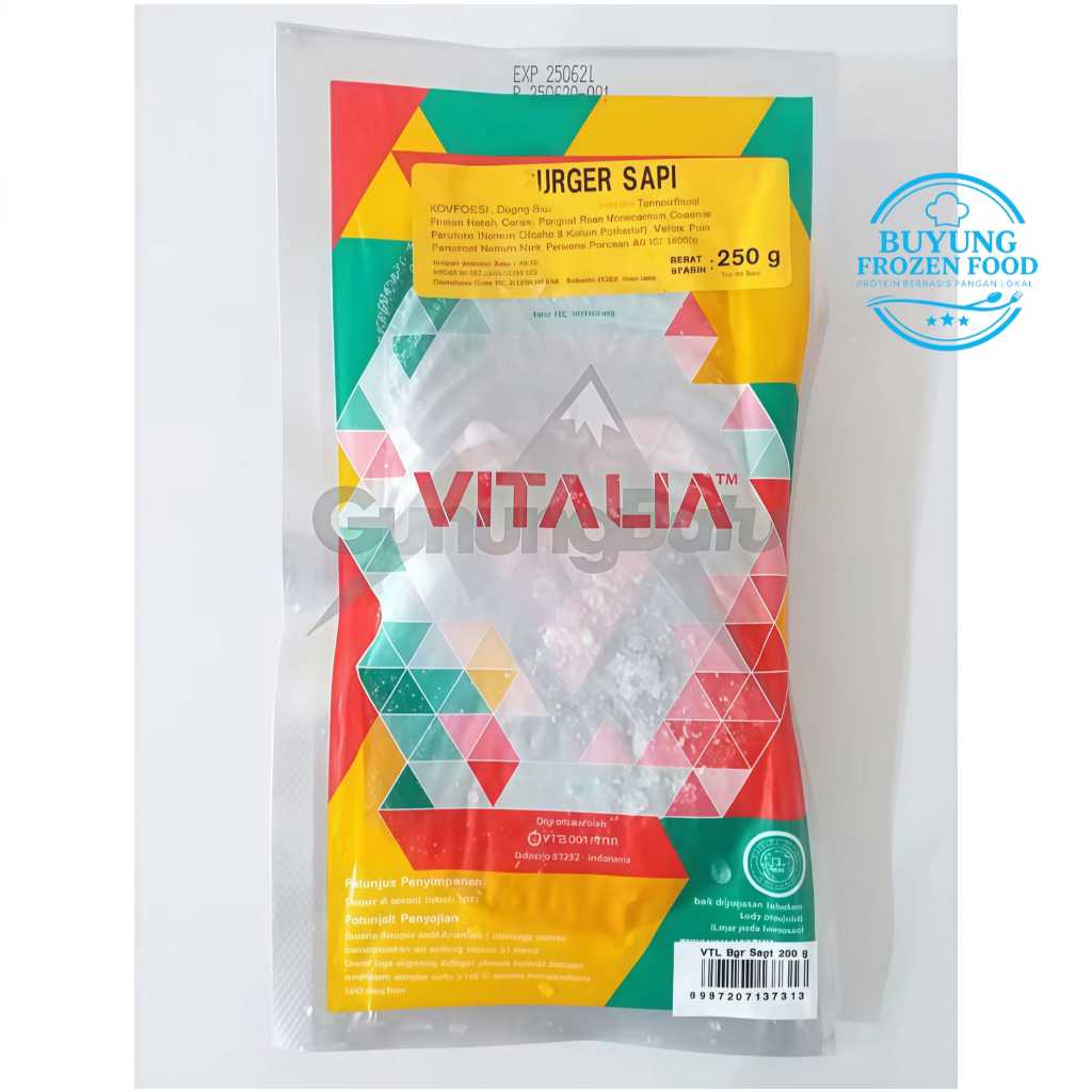 

Vitalia Burger Sapi 280 Gram (Isi 20Pcs)