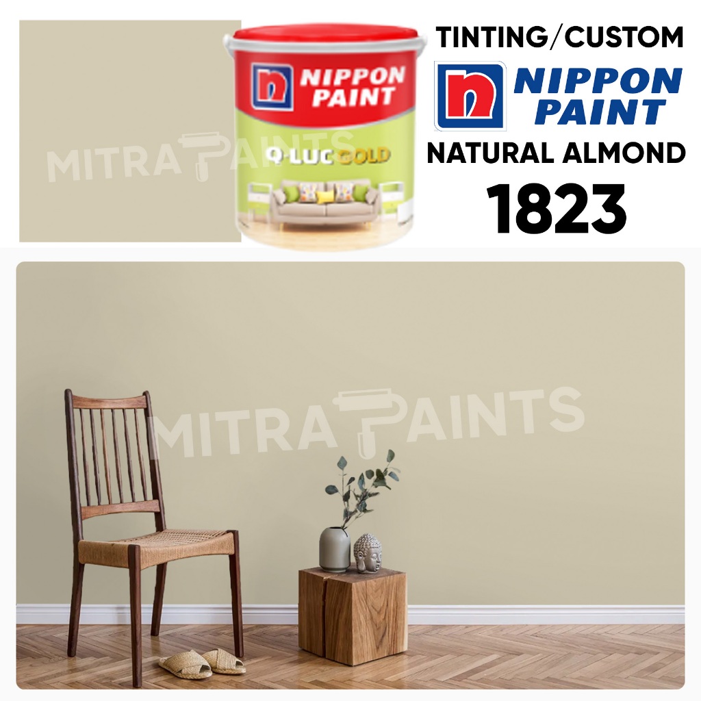 Promo Qluc Gold 4,5 Kg Warna Natural Almond 1823 / Cat Interior Nippon Paint Custom Tinting Cream