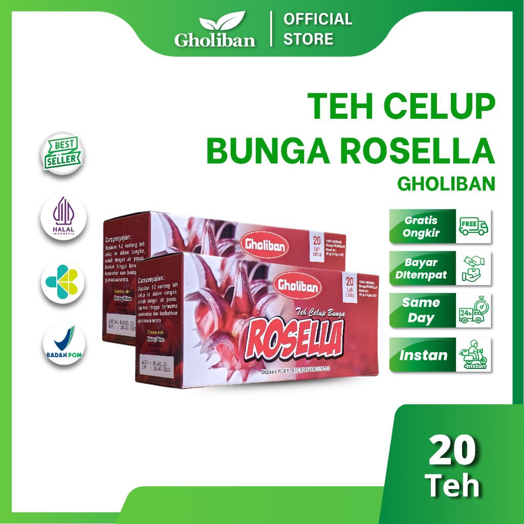 

Gholiban Teh Celup Bunga Rosella 20 Teh Kaya Antioksidan & Baik untuk Jantung