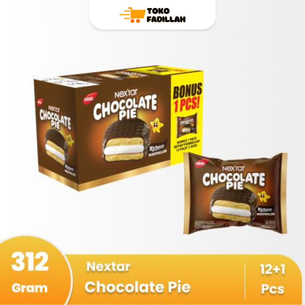 

Nextar Chocolate Pie Box isi 12 pcs - Pai Cokelat Marshmallow Krim Vanilla