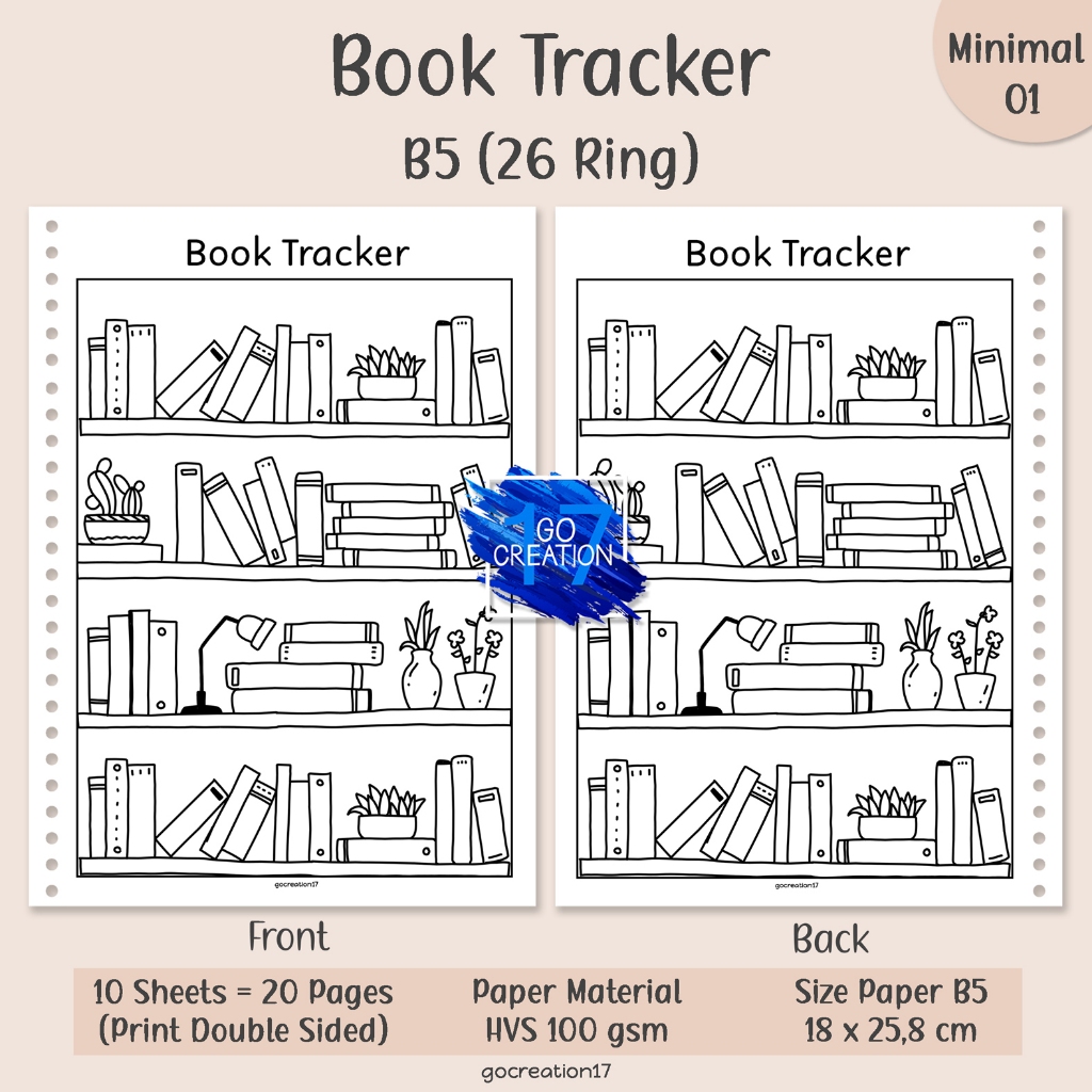 

Buku Planner Kertas Isi Binder Book Tracker Simple Minimalis B5