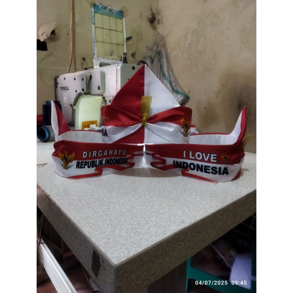 IKAT KEPALA MERAH PUTIH,BENDO MERAH PUTIH TALI PITA PUTIH