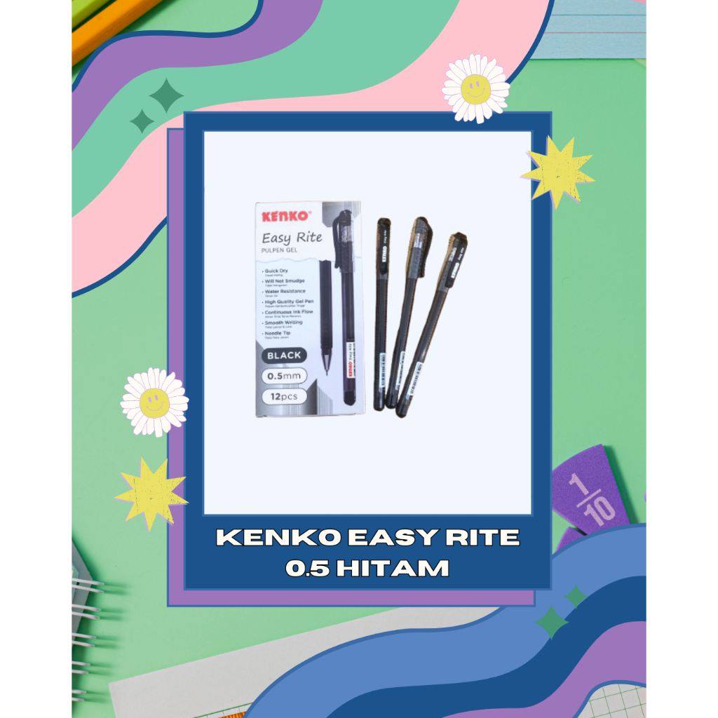 

BALLPOINT GEL KENKO EASY WRITE HITAM