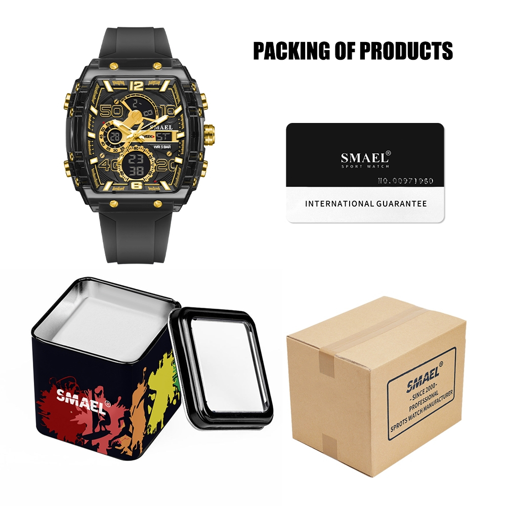 New Deals Smael 8109 Jam Tangan Elektronik Olahraga Untuk Pria, Multifungsi, Tahan Air, Dan