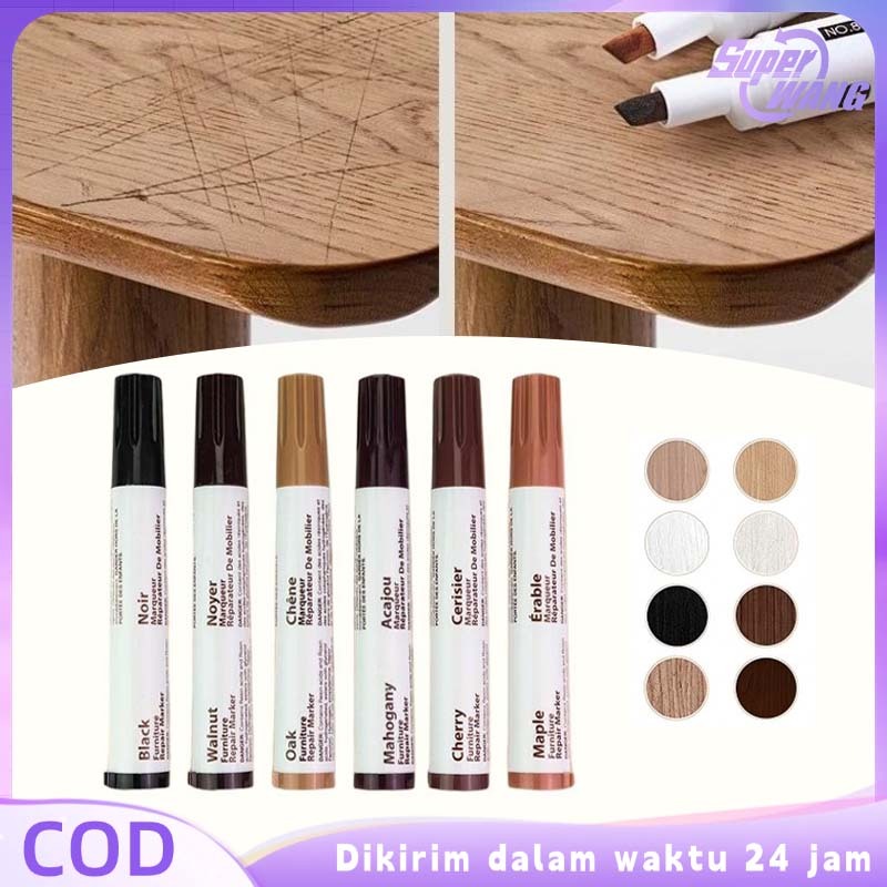 

6pcs Spidol Furniture Marker Furniture Repair Marker Spidol Pewarna Kayu Untuk Reparasi Furnitur Kayu