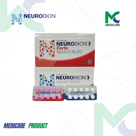 Neurobion | Neurobion Forte | Neurobion Merah dan Biru | 1 Strip isi 10 Tablet