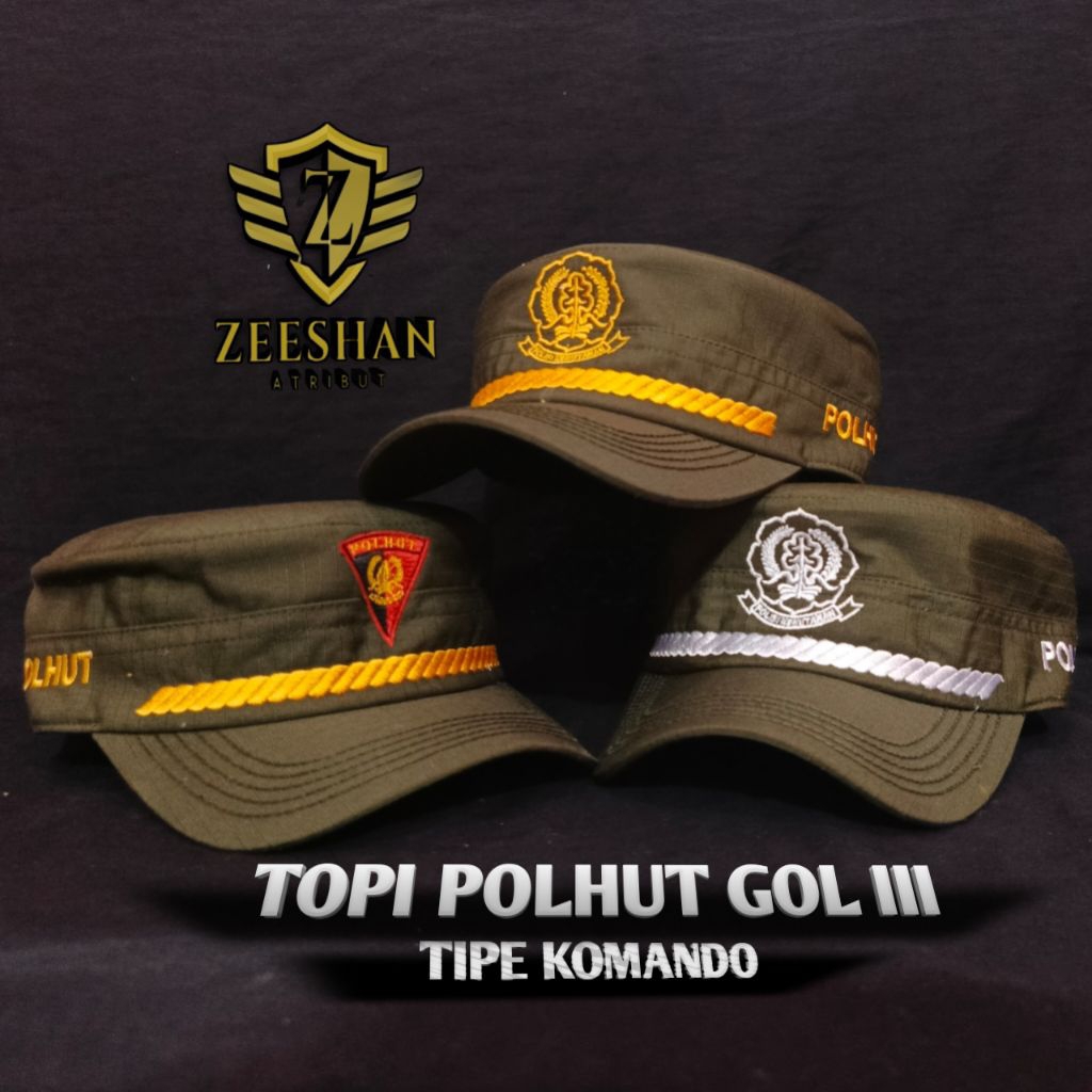 Topi Komando Polhut Golongan 3/Topi Polhut Perhutani/Topi Polhut Gol 2