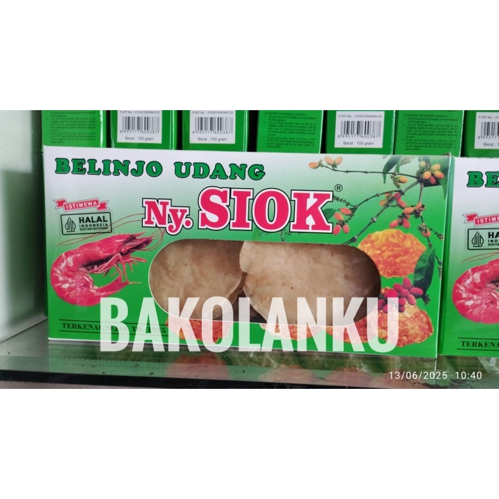 

Emping Blinjo Belinjo Udang Manis Box / Dus Ny Siok 150 Gram
