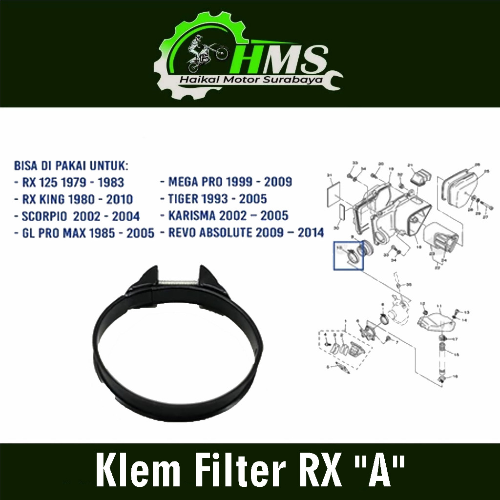 Klem Filter RX "A" - Karet Filter Karburator Karbu PE Besar RX King GL Pro Mega Pro Tiger