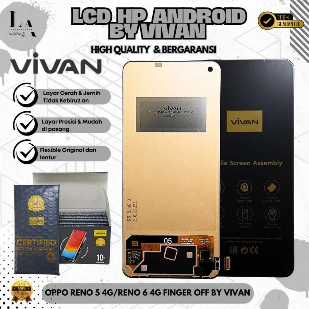 LCD OPPO RENO 5/RENO 6 4G FINGER OFF BY VIVAN/ LCD OPPO RENO 5/RENO 6 4G VIVAN/Vivan Certified Mobil