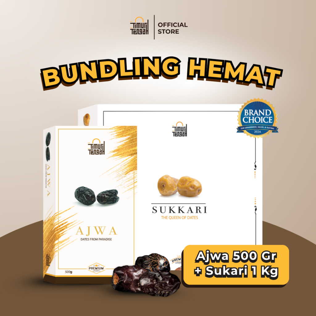

Timur Tengah [Paket Bundling Hemat] Kurma Ajwa 500 gr Kurma Sukari 1 kg Premium Original High Quality
