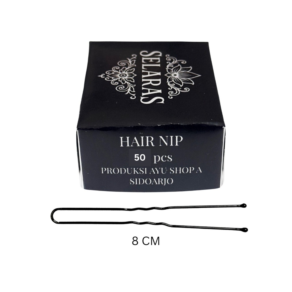 Selaras Hairnips Jepit Sanggul Lidi Gelombang | Jepit Pramugari / Jepit Lidi U / Pin Rambut Isi 50pc