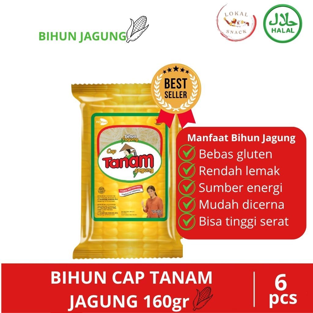

Bihun Cap Tanam Jagung - paket 160gr x 6pcs / Halal Indonesia