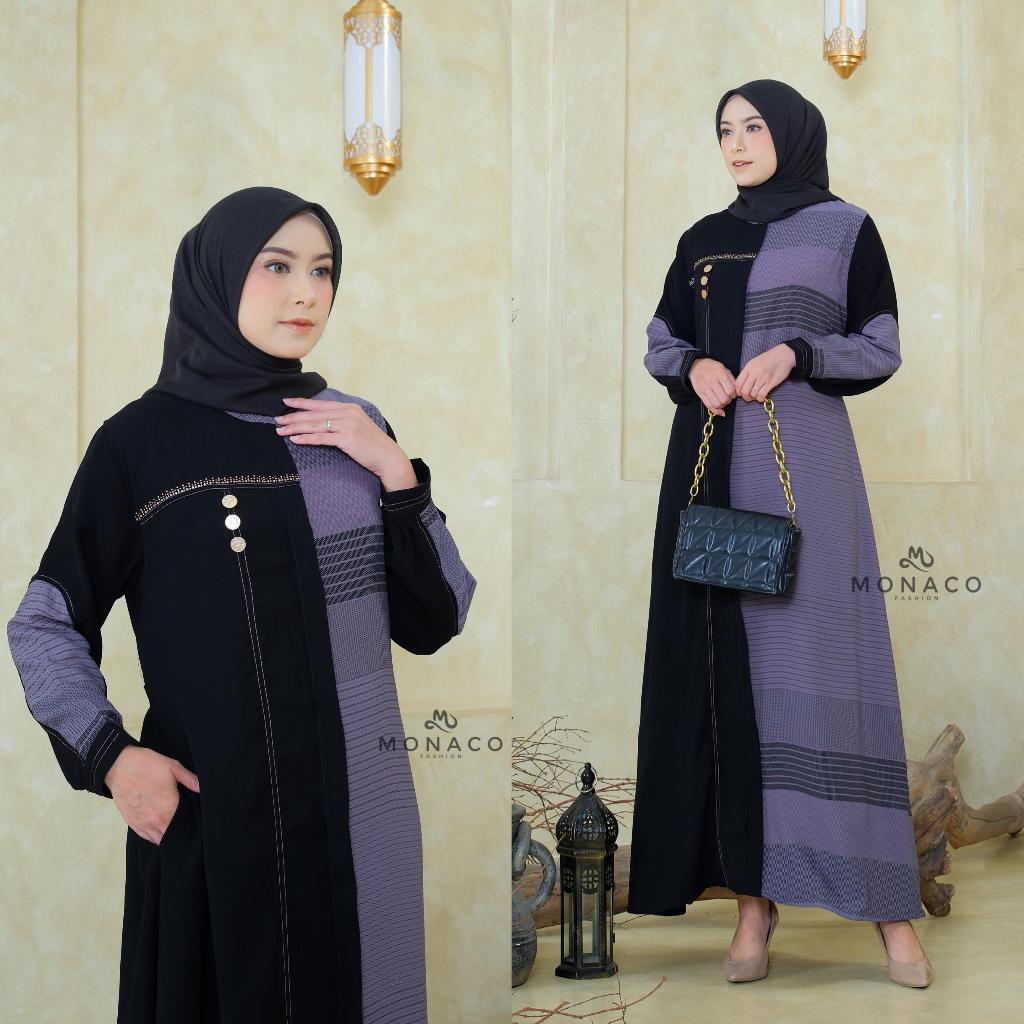 Danisha Dress | Gamis Kombinasi Terbaru / Gamis by Monaco Fashion / Gamis Abaya Terbaru