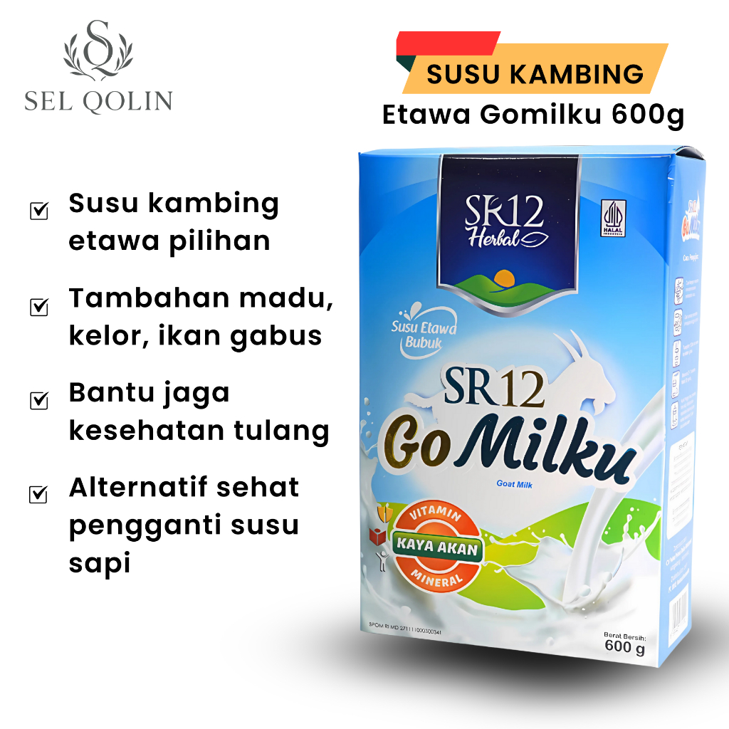 

SR12 Go Milku Susu Etawa Gomilku Kualitas Premium 600gr/200gr SR12 Susu Kambing Etawa Bubuk