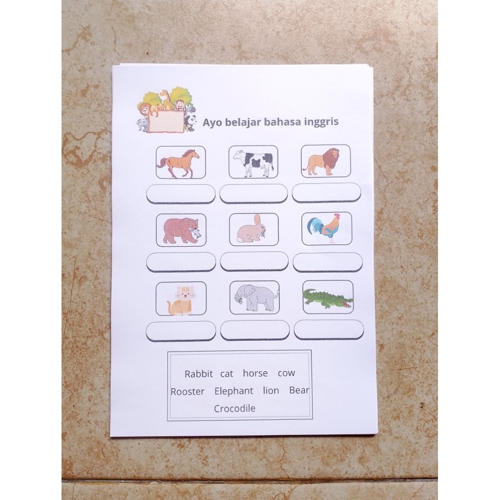 Worksheet Anak Bahasa Inggris vol.2