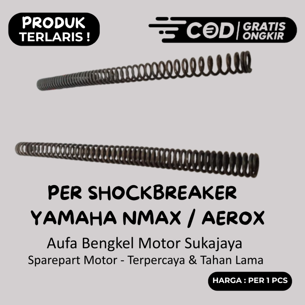 Yamaha 2JG-F3141-00 Ori Spring Fork Sokbreker Garpu Depan Shock Shok Kiri Kanan Pegas Sepeda Motor M