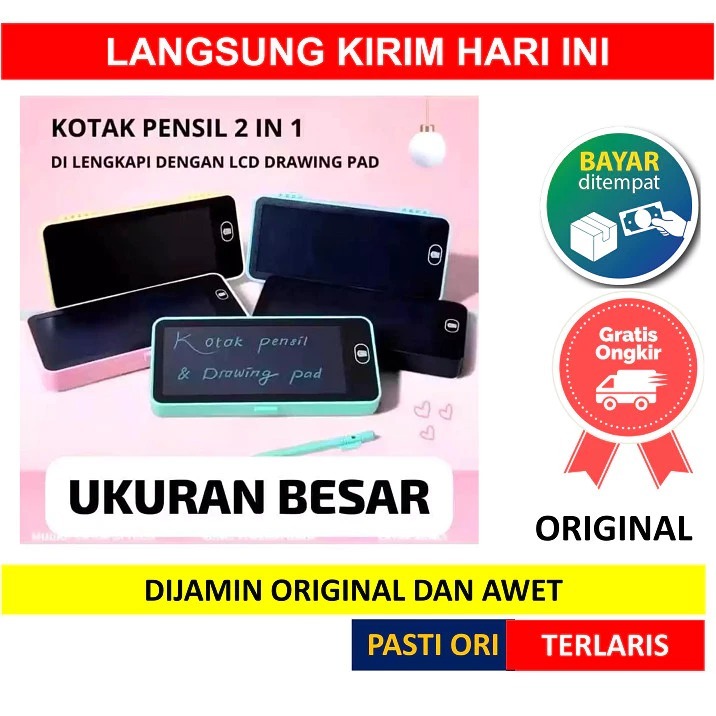 

KOTAK PENSIL DRAWING WRITING LCD TULIS GAMBAR CASE 2 IN 1 PAPAN KREATIF ANAK SEKOLAH PAD [PT]