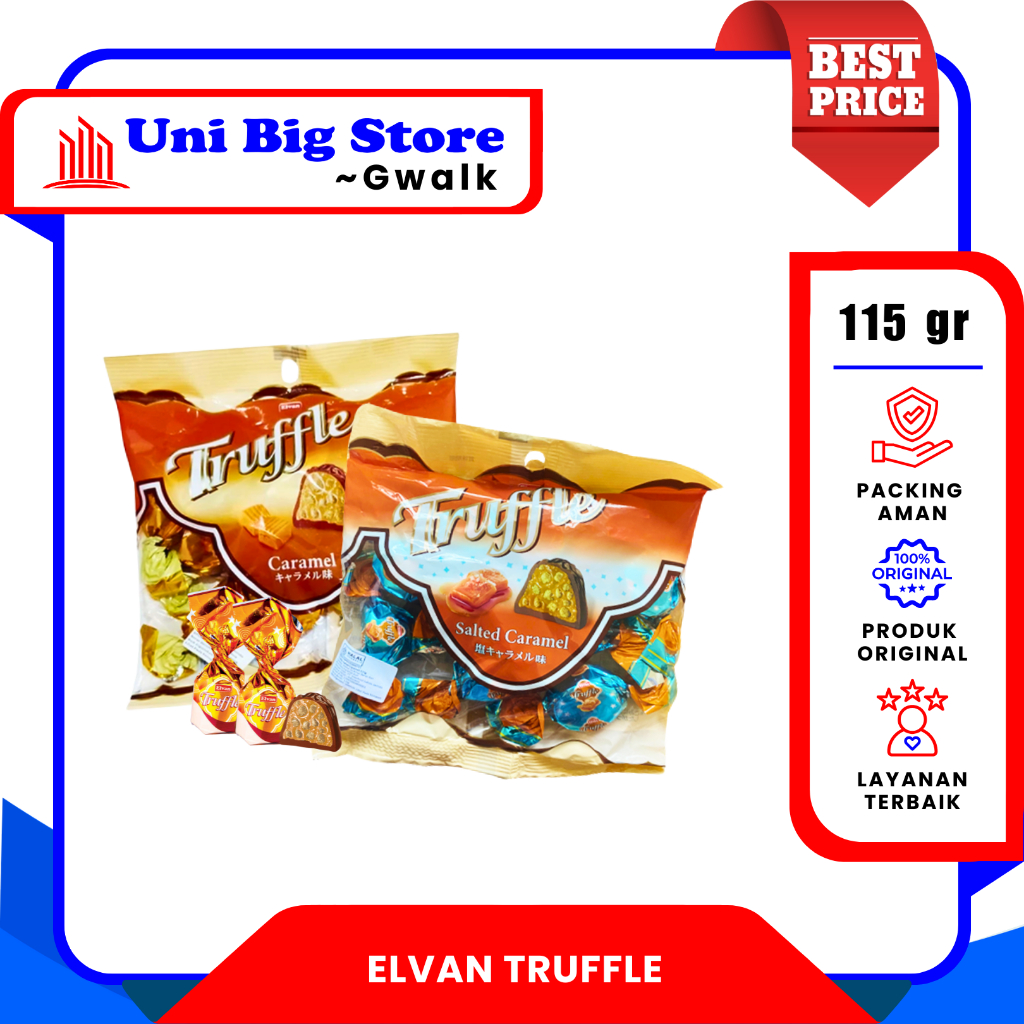 

ELVAN COKELAT TRUFFLE CHOCOLATE COKELAT CARAMEL - SALTED CARAMEL - 115 GR