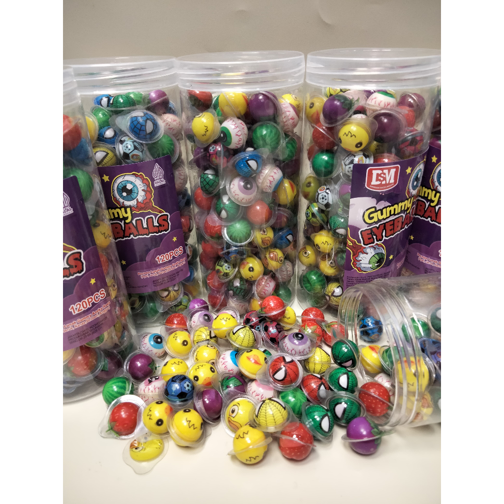 

Gummy eyeballs mini 1 toples isi 120 pcs permen lunak Gummy aneka rasa permen viral BPOM RI HALAL Candy Toples Jeruk Food Nanas Snacks Stroberi Strawberry Jeli