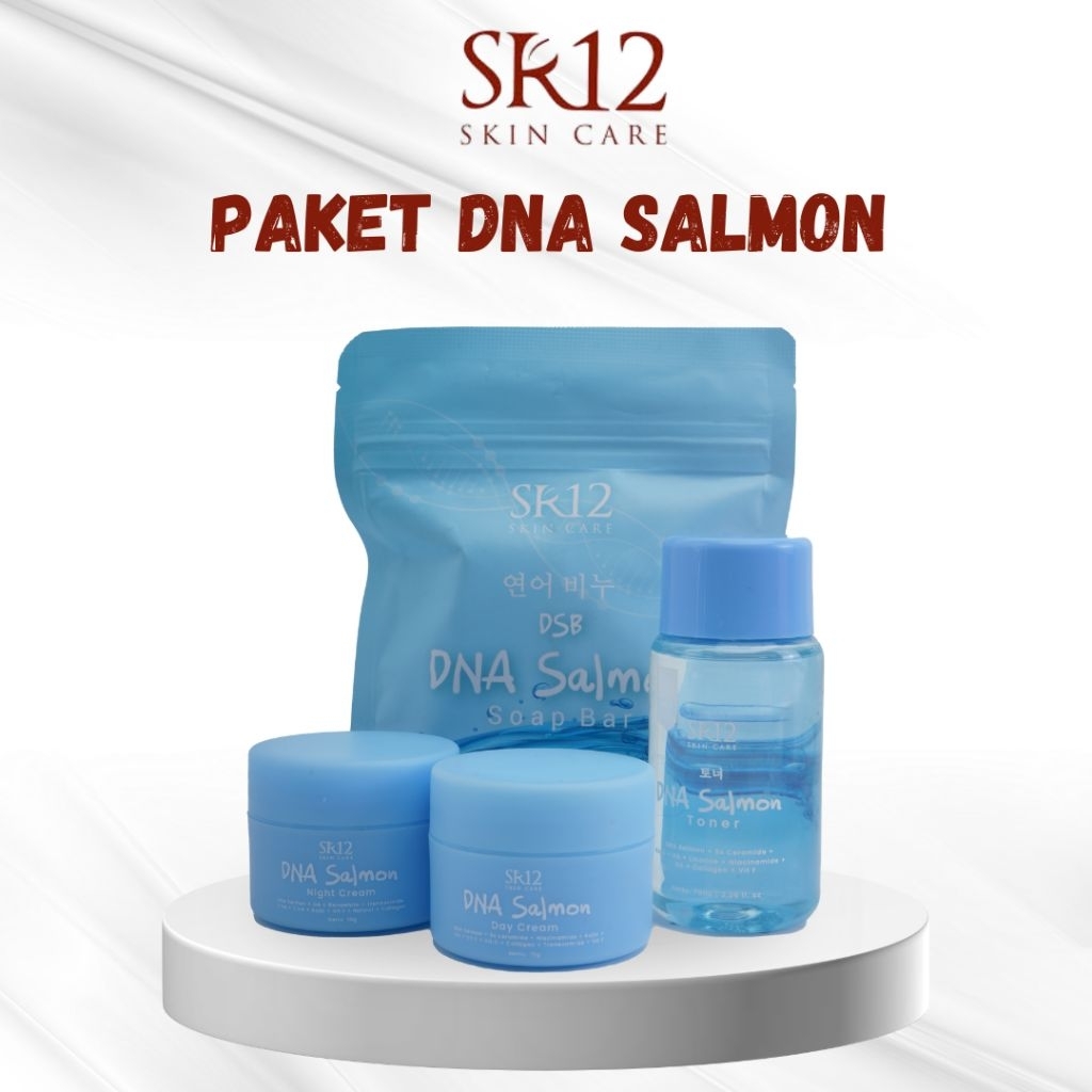 PAKET SKINCARE DNA SALMON SR12 / MENCERAHKAN / BPOM / FLEK HITAM
