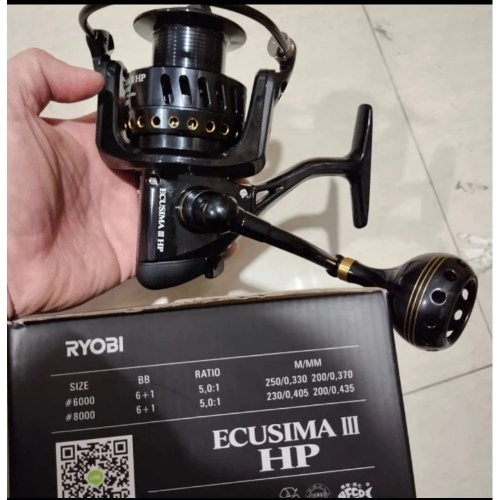 reel ryobi ecusima III pilihan 6000 atau 8000 power handel