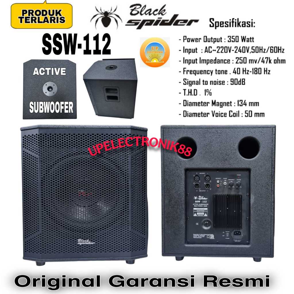 Subwoofer Aktif 12 Inch Blackspider SSW112 Black Spider SSW 112
