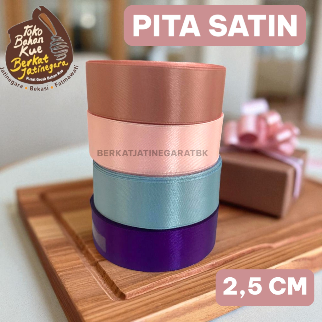 

PITA SATIN WARNA 2,5 CM / PITA HAMPER / HIASAN / METER