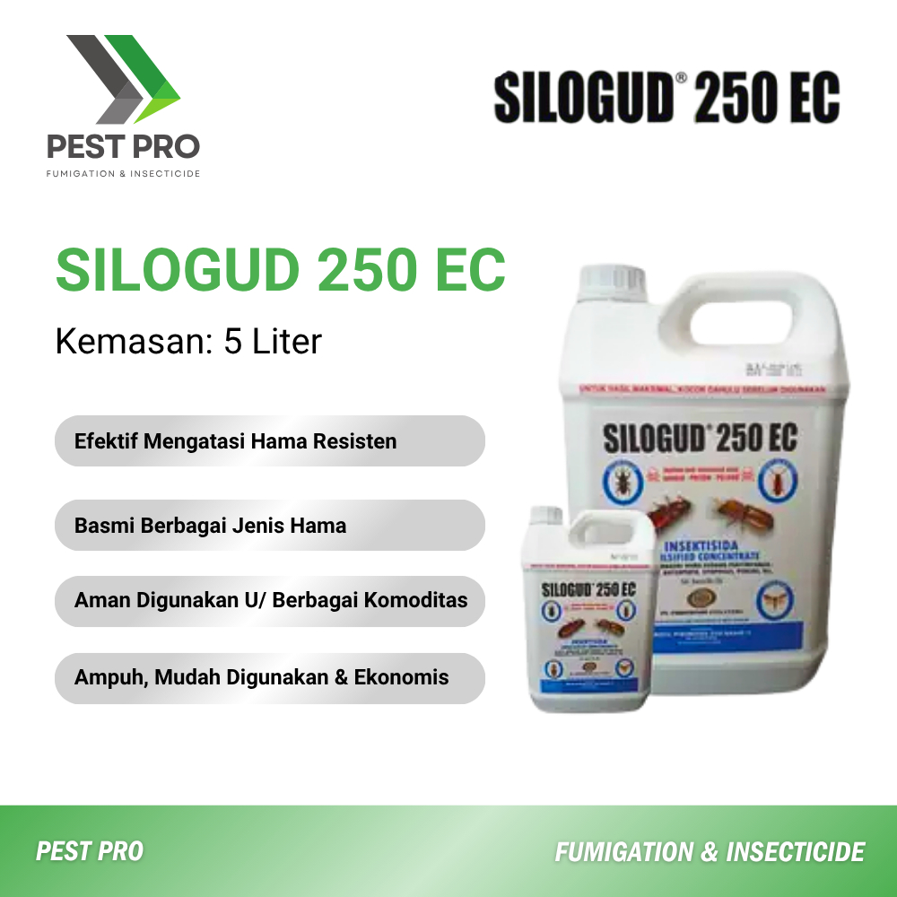 Silogud 250 EC Kemasan 5 Liter Insektisida 100% Ampuh Membasmi Serangga Kecoa, Nyamuk, Semut, Rayap,
