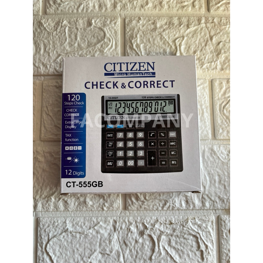 

TERMURAH‼️KALKULATOR DAGANG CITIZEN CT-555GB / 12 DIGIT CHECK AND CORRECT