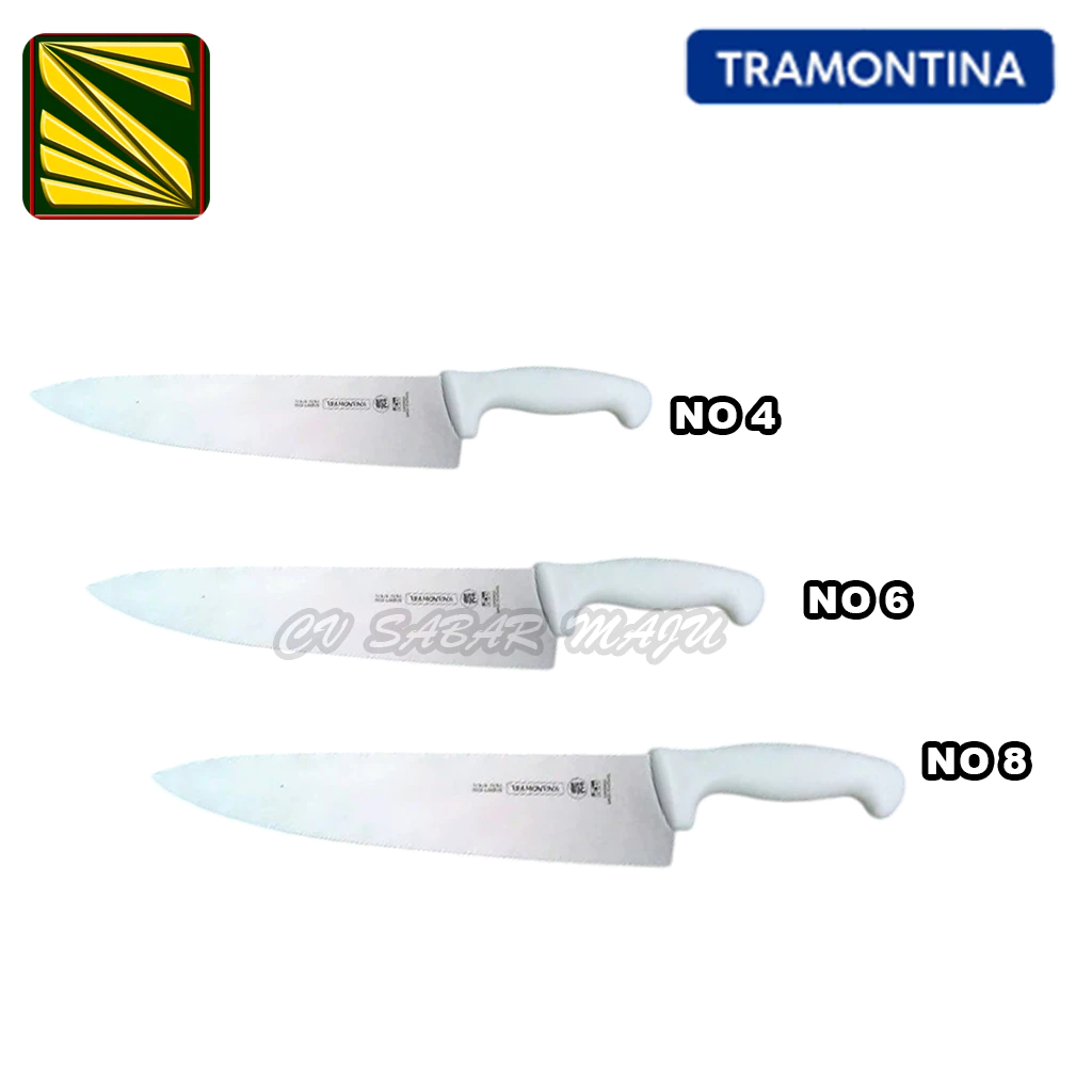 Tramontina Pisau Stainless Steel, Pisau Daging No. 4, 6, 8