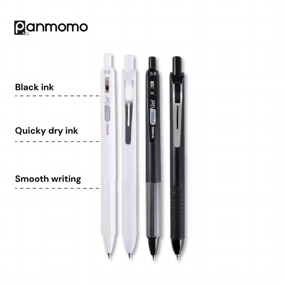 

Spinball Gel Ink Pen - Pulpen Hitam 0.5mm - Ballpoint Bolpen Pena Bolpoin Tinta 0,5 mm Alat Tulis