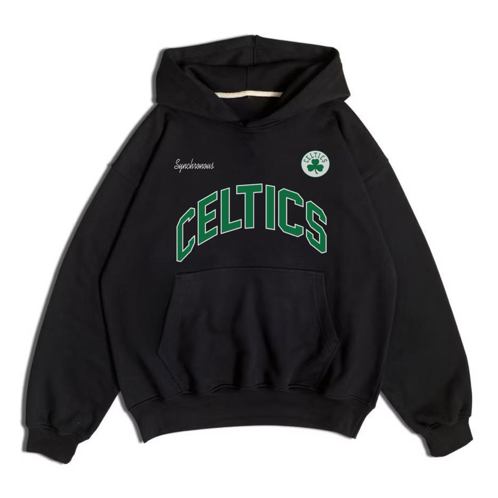 Synchronous Sweater Hoodie Boxy Oversize Black Celtic