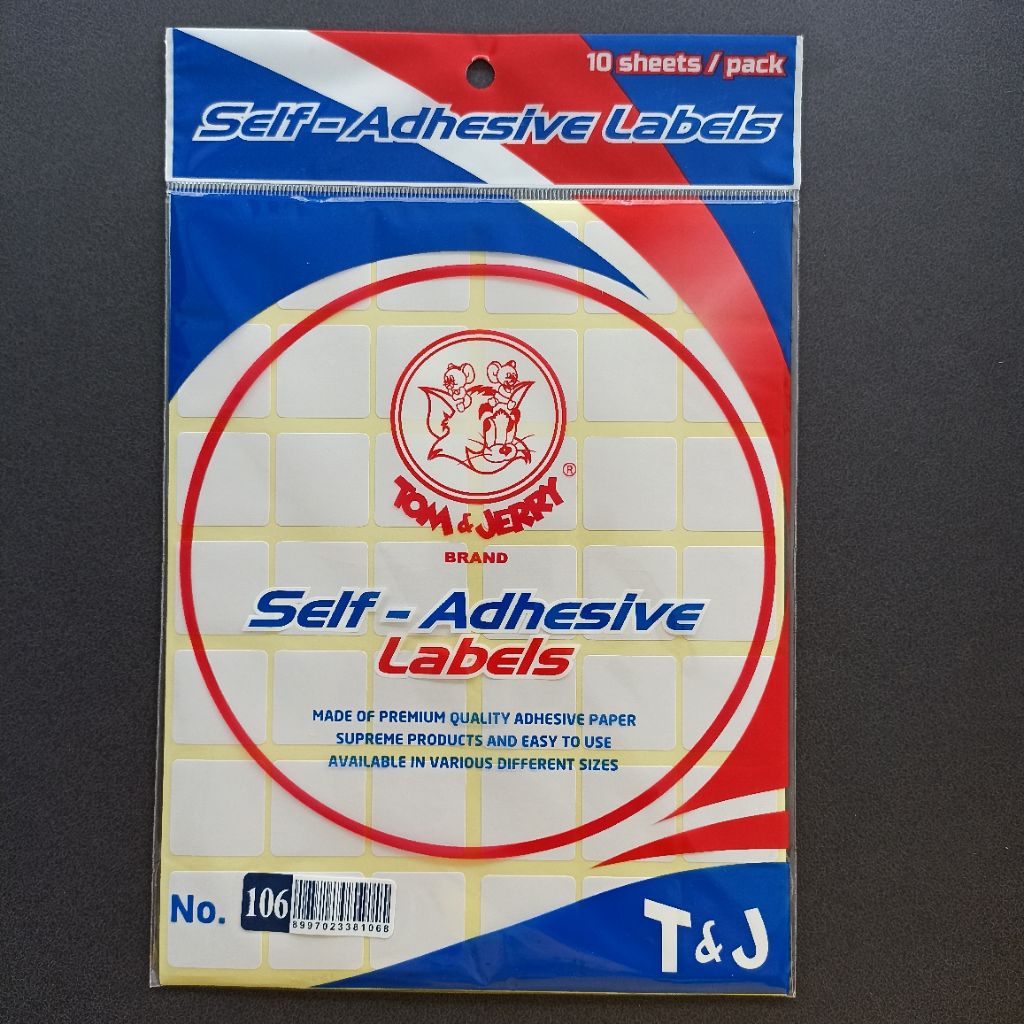 

Tom Jerry Label No.106 | Label Polos Ukuran 25X25 mm Kotak | Self Adhesive 420 Labels