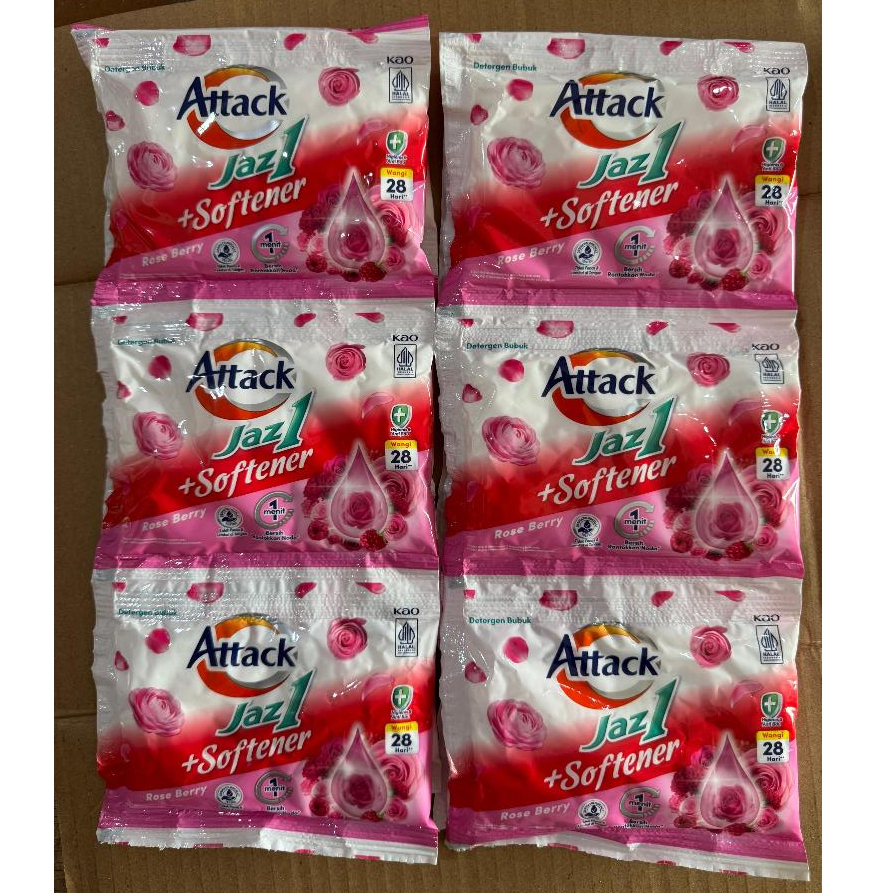 Attack Jaz1 Softener Rose Berry 40gr 1Renceng isi 6Sachet